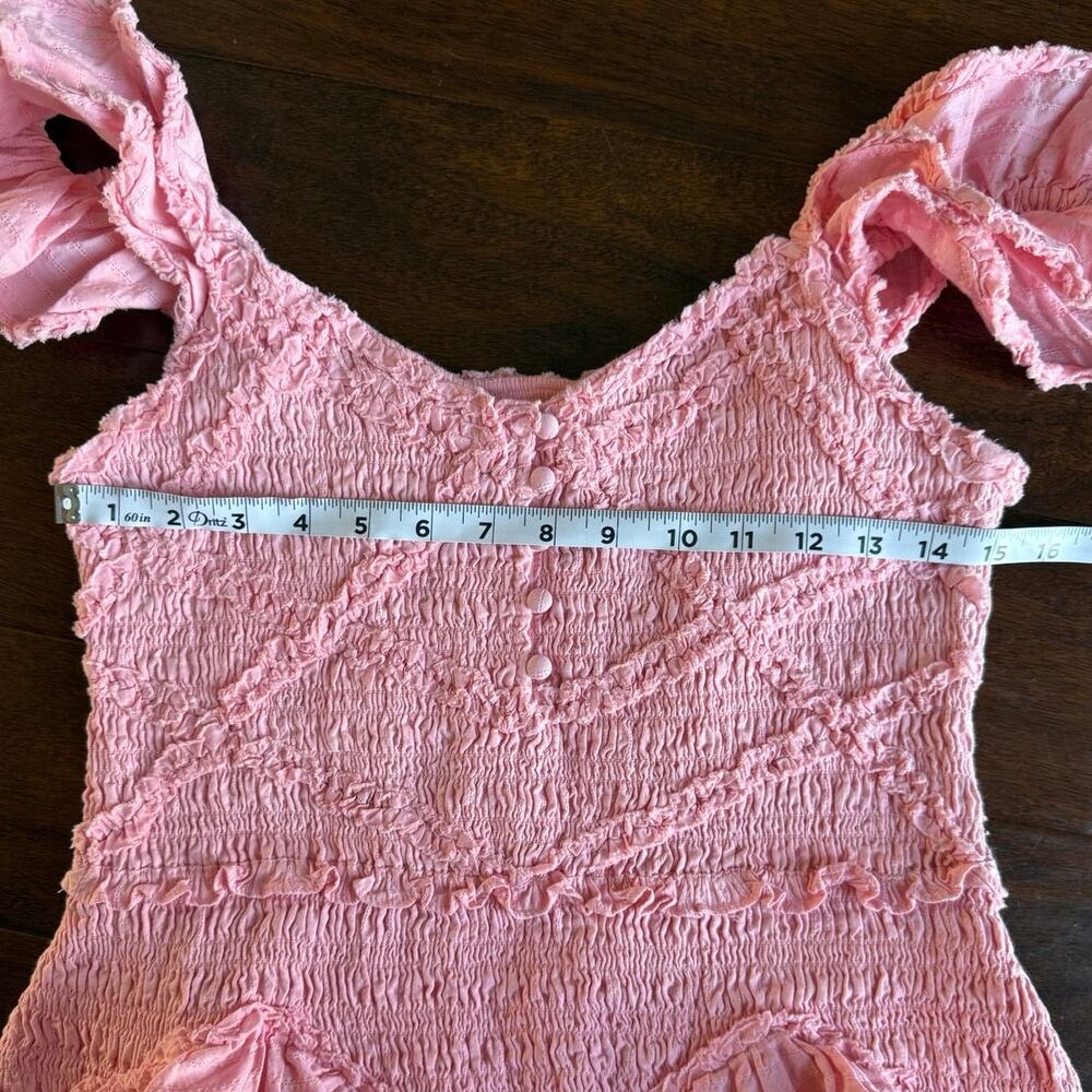 LoveShackFancy NWT Marsinia Large Ruffle Cotton Dress in Bubblegum Pink - Picture 10 of 16
